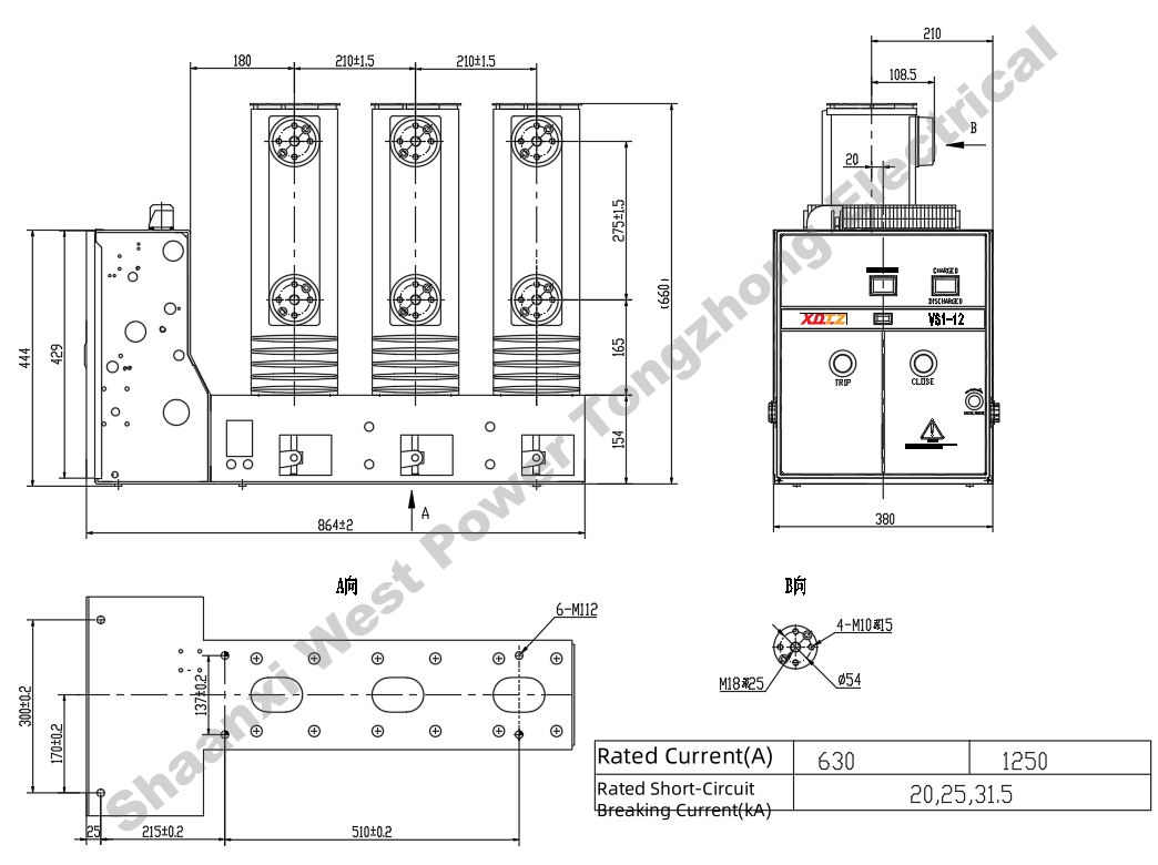 VS1-12 Vacuum Circuit Breaker with Lateral Operating Mechanism manufacturer VS1-12 Vacuum Circuit Breaker with Lateral Operating Mechanism manufacturer